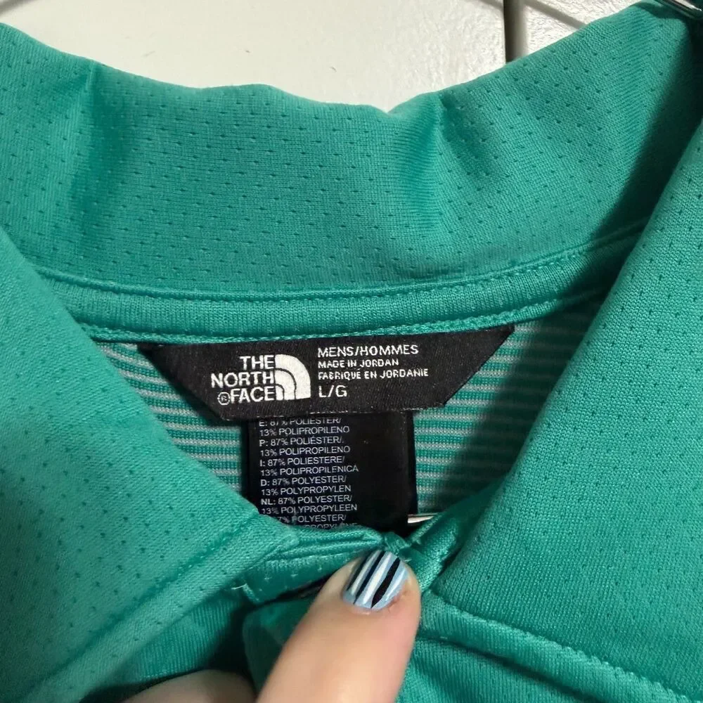 The North Face Mens Flash Dry Polo‎ Shirt Large Performance Stretch Teal Golf